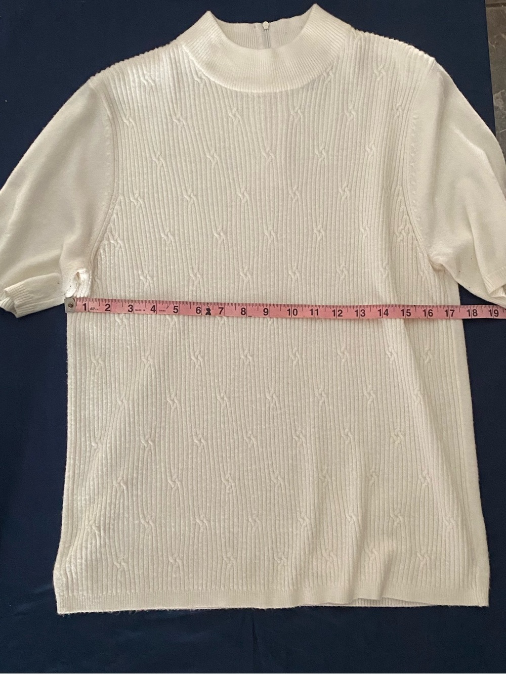 Vintage BonWorth Cream Acrylic Cashmere Knit Top with Mock Neck - Picture 10 of 10